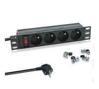Bandeau d'alimentation 4 prises - WAYTEX - 37489 - 1,8 m - Noir - pour coffret 10""