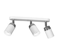 Bandeau de 3 spots orientables blanc chromé 3xGU10 15W Reno Luminex