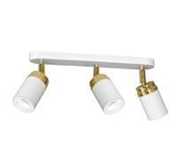 Bandeau de 3 spots orientables blancs et dorés 3xGU10 15W Reno Luminex