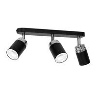 Bandeau de 3 spots orientables noir chromé 3xGU10 15W Reno Luminex