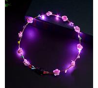 Bandeau de fleurs à LED, guirlande de fleurs lumineuse, bandeau floral pour femmes et filles, accessoires pour cheveux, anniversaire, mariage, festival, vacances, fête de Noël