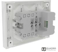 Electraline 22107 Prise encastrée Quadra 4 places universelle P40 + 2 USB-C, compatible avec toutes les boîtes encastrées à 3 prises (maçonnerie ou plaque de plâtre)