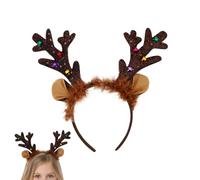 Bandeau en bois de Noël - Matériau ABS - 26 x 26,5 x 2,5 cm - Couvre-chef confortable en bois de renne - Bandeau en bois de Noël pour fête, mariage, camping et performance sur scène
