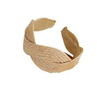 Bandeau en paille tressée - Large bande confortable - Léger et respirant - Pour femme - Pour la plage, les mariages, l'extérieur
