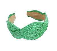 Bandeau en paille tressée - Large bande confortable - Léger et respirant - Pour femme - Pour la plage, les mariages, l'extérieur