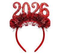 Bandeau Happy New Year - Velours ABS soie scintillante 18 x 21 cm | Coiffes à paillettes 2026 | Bandeau Happy New Year Party pour célébration, fête et accessoires festifs