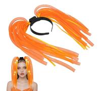 Bandeau LED Fête Halloween Tresse Éclair Orange PP à Clipser | Serrage Tête Tresse Lumineux, 2 Modes, 6 Lumières Gauche Droite, Concerts et Fêtes Couleur Aléatoire