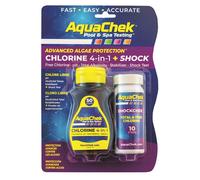 Bandelettes d'analyse piscine Aquachek Chlorine 4 en 1 + Shock AquaChek - 50 chlore et 10 shock