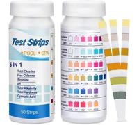 Bandelettes de Test PH et Chlore pour Spa et Piscine - HAOPYOU - 50pcs - Mesure 6 en 1