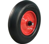 BandePolyuréthane+ roue 4,00X8 Ligne + 2,50Ax8 Roulement à rouleaux Ø20 Nl75 Acier, rouge