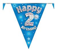 Banderole d'anniversaire 2 ans Bleu