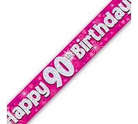 Banderole d'anniversaire 90 ans Rose