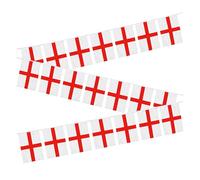 Banderole de 3 m en tissu St Georges Angleterre en polyester avec 10 drapeaux pour fête de rue, coupe d'euro, football, rugby, cricket, décoration de coupe du monde