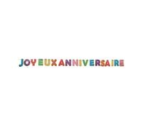 BANDEROLE JOYEUX ANNIVERSAIRE POIS COLORE CARTON 6M