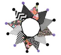 Banderole triangulaire de 3.2m, 12 drapeaux multicolores Double couche 17cm, décoration fête d'anniversaire et mariage(Color32)
