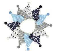 Banderole triangulaire de 3.2m, 12 drapeaux multicolores Double couche 17cm, décoration fête d'anniversaire et mariage(Color24)