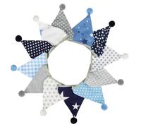 Banderole triangulaire de 3.2m, 12 drapeaux multicolores Double couche 17cm, décoration fête d'anniversaire et mariage(Color12)