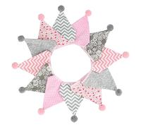 Banderole triangulaire de 3.2m, 12 drapeaux multicolores Double couche 17cm, décoration fête d'anniversaire et mariage(Color19)