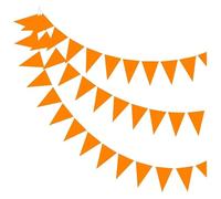 Banderoles d'extérieur pour fêtes, Guirlande de fanions en papier triangulaire multicolore 10m, guirlande banderoles for décoration fête plein air(Orange)