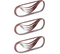 Bandes abrasives 9x533 mm rouge pour bois et métal Grain 80 (5 pcs) - MAKITA P-43278 (Lot de 3)