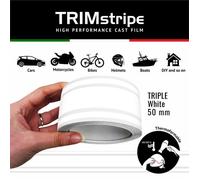 Bandes Adhésives Décoratives - Trim Stripes - 50 mm x 10 mt - Blanc - Thermoformable - Lingette Incluse
