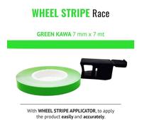Bandes Adhésives - Kawasaki - Jantes Moto - Vert - 7 mm - 7 mt - Applicateur Inclus
