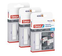 tesa Powerstrips Papier peint et enduit - 1 kg - 3 x 6 bandes double face | Bandes adhésives pour papier peint et plâtre - Bandes de rechange pour clou adhésif tesa - Force d'adhérence : 1 kg/bande