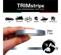 Bandes Adhésives - Trim Stripes - Argent - 7 Mm X 10 Mt - Thermoformable - Lingette Nettoyante
