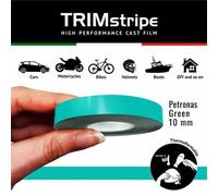Bandes Adhésives - Trim Stripes - Vert Petronas - 10 Mm X 10 Mt - Thermoformable - Lingette Nettoyante