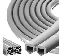 Bandes de bord en aluminium de 12 mètres, 20 x 20 20 x 40 cm, 6 profilés en aluminium, accessoires de protection anti-poussière, bandes de protection en PVC souple pour profil articulé 20 V Type