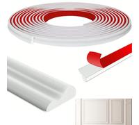 Bandes de moulure murale 3D auto-adhésives, garniture décorative murale flexible DIY, convient pour les miroirs, les cadres de fenêtre et la décoration d'intérieur, couleur blanche Noir 39" x 0,9",Bla