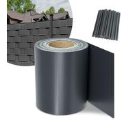 Bandes de protection visuelle Clôture Film opaque Épais PVC Double face Peu réfléchissant Protection solaire Film de protection visuelle 8 rouleaux de 35m x 19cm Anthracite