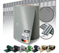 Bandes de protection visuelle en PVC pour treillis à barreaux simples & doubles, y compris 20 clips de fixation Gris 19 cm x 35 m