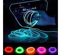 Bandes d'éclairage intérieur de voiture LED néon 10m/3m/5m, guirlande de bande LED automatique, câble métallique EL, lampe de décoration de voiture, Tube Flexible 12V
