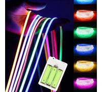 Bandes lumineuses à LED COB multicolores - alimentées par batterie, avec interrupteur, pour une utilisation intérieure/extérieure, éclairage de différentes couleurs, convient pour les fêtes, les balco