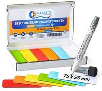 Bandes magnétiques pour tableaux blancs, 75 x 25 mm, 6 couleurs