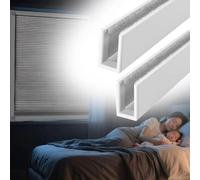 Bandes Occultantes Stores, Bloque-lumière pour Fenêtre, Rail Latéral Alu | Rails Latéraux pour Store Enrouleur, Blocage Anti-lumière avec Revêtement en PVC et Bande en Velours(Blanc,140cm/55.1 in)