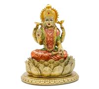 Bangbangda Hindou Déesse Lakshmi sur Lotus -6.3 "Hauteur Résine Murti Laxmi Statue Hindouisme écran Bouddhiste Art Religieux