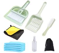bangminda Nettoyage pour Cage Petits Animaux Ensemble de Mini Pelle à Poussière Balai pour Cochon d'Inde Lapin Brosse de Nettoyage Pelle à Poussière Chiffon Microfibre Nettoyant pour Cage