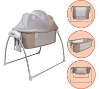 Baninni Berceau à bascule électrique 4 en 1 avec lit d'appoint & fonction Box Coco Beige
