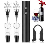 BANJILI Tire-bouchon électrique pour vin,Tire-bouchon électrique professionnel automatique, ouvre-bouteille électrique, coffret cadeau ouvre-bouteille électrique 6-en-1, coffret cadeau pour amateurs