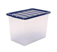 BANKERS BOX 64L Boîte de stockage en plastique pack de 3, sans BPA et couvercles 100% recyclés, emboîtable et empilable, couvercle anti-poussière, 41x38x56cm, idéal pour la maison et le bureau