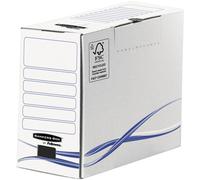 Bankers Box Boîte archives format A4 Basic en carton 100% recy ertifié FSC montage manuel - Dos 15 cm - Blanc - Lot de 25
