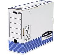 BANKERS BOX Fellowes 0026501 Boite d'Archives System A4 Montage Automatique - Dos de 10cm Bleu Lot de 10