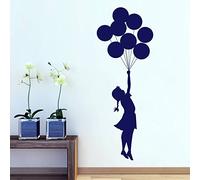 Banksy Fille avec des ballons Sticker mural Salle de séjour autocollant autocollants maison décor élégant moderne autocollants fleurs chambre à coucher décoration pépinière