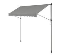 Banne Rétractable, Manuel, Réglable en Hauteur, avec Manivelle pour Balcon, Jardin, Terrasse, 350 x 120 cm, Gris