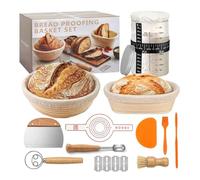 Banneton pain levain lot 2, kit fermentation avec accessoires boulangerie