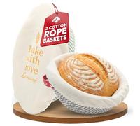 Banneton pour Pain 2er Set - Panier à Pain Ovale & Rond en Corde de Coton avec Housses Lavables | Panier Pain & Banneton Boulangerie pour Levain, Kit Pain Maison & Artisan Baguettes