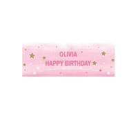 Bannière à personnaliser rose 50 x 152 cm - Rose