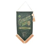 Bannière "Anciens élèves de Gringotts", décoration murale en forme de baguette, vert, 60x30 cm, Harry Potter